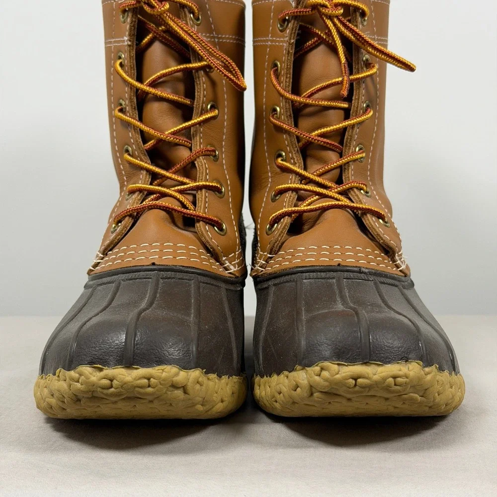 L.L. Bean Kids Size 4M Bean Boots 8-inch Duck Boots Tan Brown Made in USA 229685